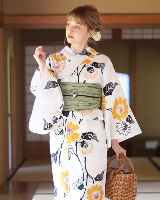 浴衣 レディース浴衣 ３点セット 浴衣 帯 下駄 ブルー 花柄 小花 総柄 白 ホワイトの通販はau Pay マーケット ゆかた 館グレース 商品ロットナンバー