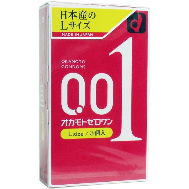 他サイト： オカモト ゼロワン0.01ミリ Lサイズ 3個入  コンドーム【6個までメール便、他商品と同梱不可】 衛生用品 避妊用具の商品画像