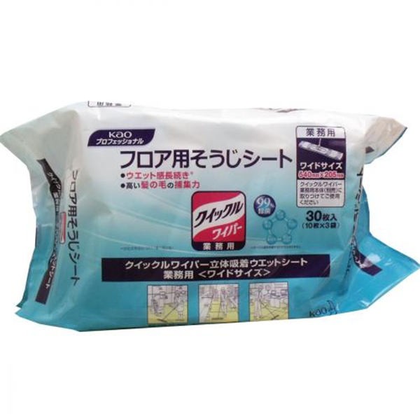 他サイト： 花王 花王業務用 クイックルワイパー ウエットシート ワイドサイズ 30枚入の商品画像