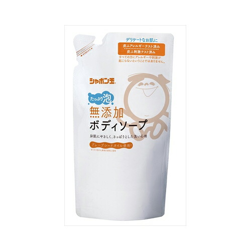 他サイト： シャボン玉販売 シャボン玉石けん ボディソープ たっぷり泡 つめかえ用 470mL【1個までメール便、他商品と同梱不可】 スキンの商品画像