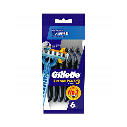 他サイト： P&Gジャパンカスタムプラス3スムース6本 カミソリ 男性用の商品画像