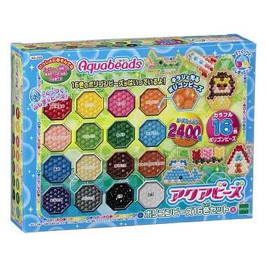 他サイト： エポック社 AQ-259 アクアビーズ ポリゴンビーズ16色セットの商品画像