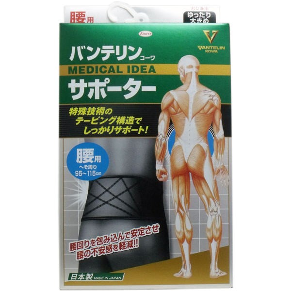 他サイト： 興和 バンテリンサポーター 腰用 ゆったり大きめ LLサイズ ブラック 1枚入の商品画像