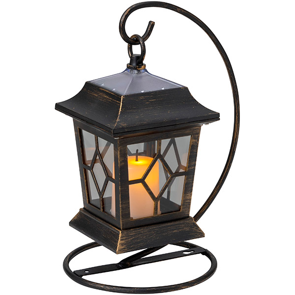 他サイト： タカショー ゆらぎソーラー キャンドルランタンライト ルシア アンティークブラック LGS-111の商品画像