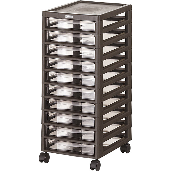 他サイト： 直送 日時指定不可 JEJ アプロス A4 浅型 10段 ダークブラウン 1020240 沖縄・離島配送不可の商品画像