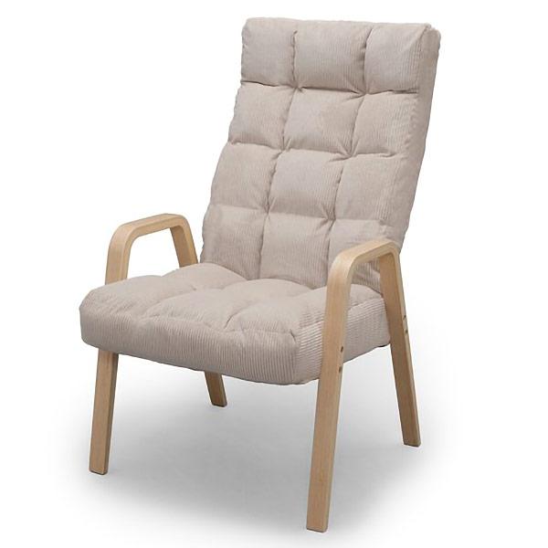 他サイト： 直送 日時指定不可 アイリスオーヤマ ウッドアームチェア Lサイズ コーデュロイ/ベージュ WAC-L 沖縄・離島配送不可の商品画像