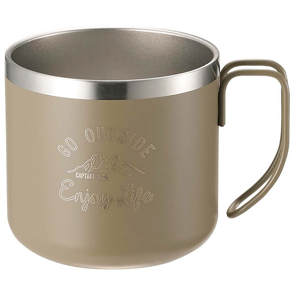 他サイト： 即日出荷 キャプテンスタッグ CAPTAIN STAG モンテ ダブルステンレスマグカップ 350 カーキ UE-3431の商品画像