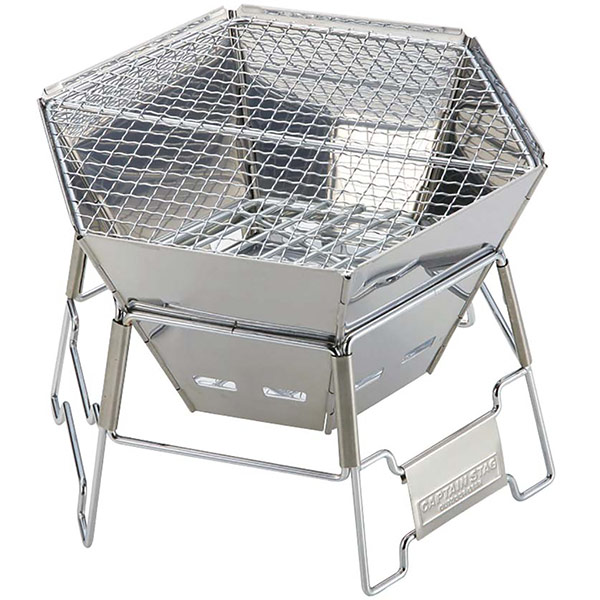 他サイト： 即日出荷 キャプテンスタッグ CAPTAIN STAG ヘキサ ステンレス ファイアグリルM M-6498 幅30cm 焚き火台の商品画像