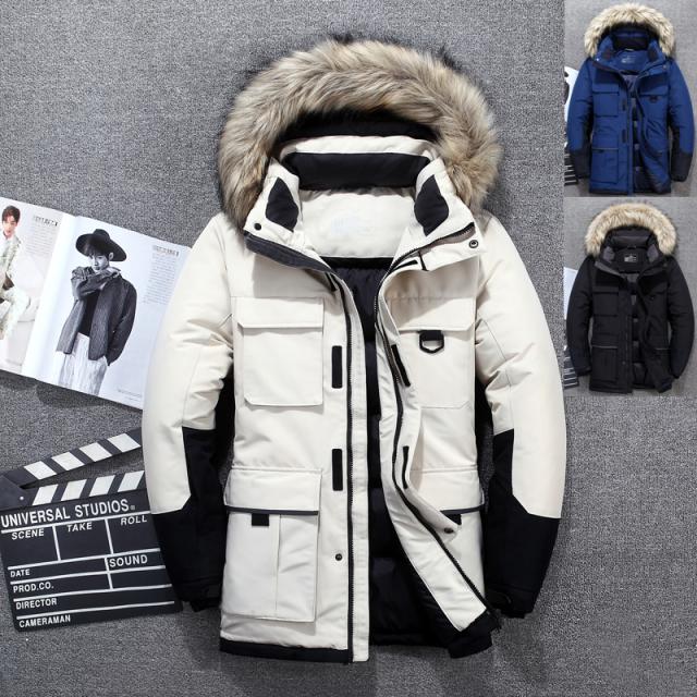 ダウンジャケット メンズ フード取り外し可 ハイネック アウター 防寒