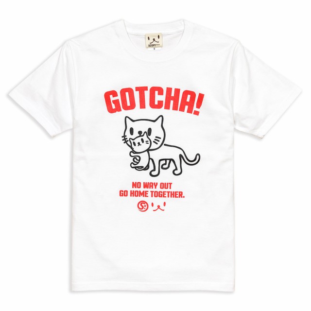 Tシャツ メンズ レディース 半袖 猫 Gotcha ホワイト ネコ ねこ 猫柄 雑貨 メール便 Scopy スコーピーの通販はau Pay マーケット Scopy