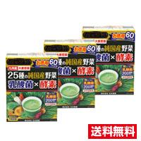 他サイト： ■3個セット・送料無料■数量限定!金の青汁 25種の純国産野菜 乳酸菌×酵素 210g(3.5g×60パック)日本薬健の商品画像