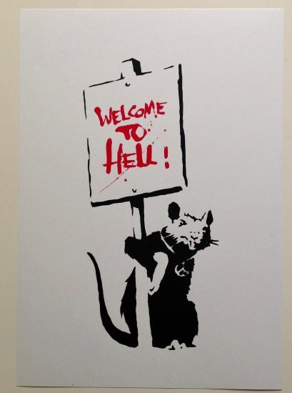 Banksy バンクシー Welcome To Hell シルクスクリーン プリント Wcp Screen Print リプロダクション 現代アートの通販はau Pay マーケット スワロフスキー専門店 Planetarium