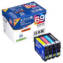 他サイト： 【メール便なら送料290円】エプソン<EPSON>対応 ジットリサイクルインク E69 4色セットの商品画像