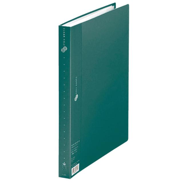 他サイト： プラス(PLUS)クリアーファイル スーパーエコノミー 溶着式 A4-S 40ポケット グリーン FC-124EL 88-433の商品画像