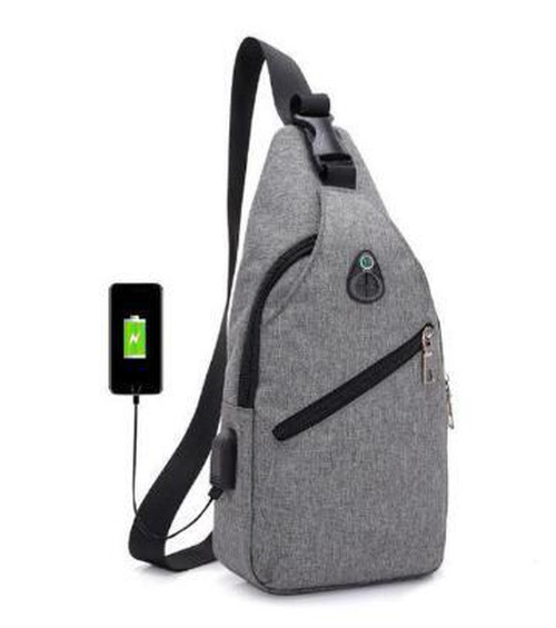 ボディバッグ ボディーバッグ ショルダーバッグ メンズ バッグ 鞄 かばん おしゃれ グレー イヤホン穴 Usbの通販はau Pay マーケット Skkストア