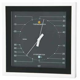 エンペックス気象計 温度湿度計 MONO温湿度計 置き掛け兼用 日本製 ブラック MN-4832