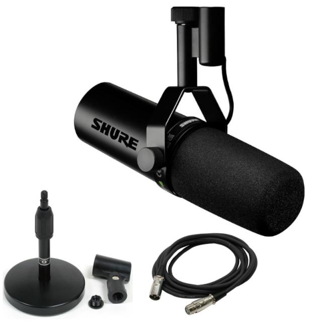 他サイト： ダイナミック マイク カーディオイド型 SHURE SM7dB 《国内正規品 2年保証》 + AD11 卓上スタンド + 3m の商品画像