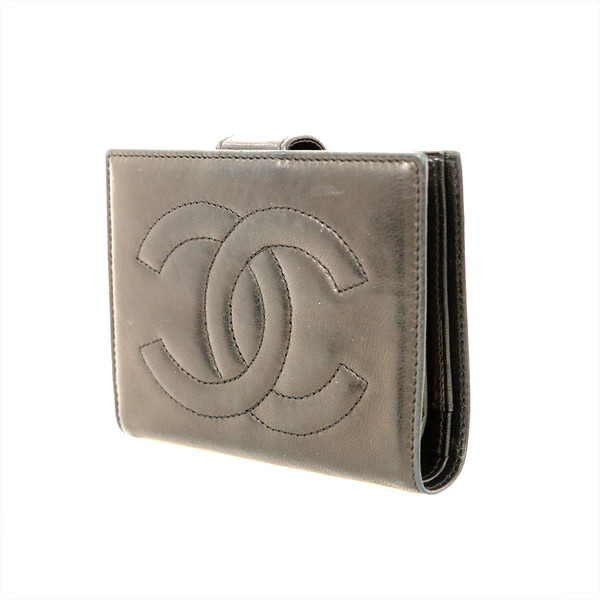 シャネル Chanel ブラック レザー コンパクト財布 ココマーク 二つ折財布 レディース メンズ Hon 中古 の通販はau Pay マーケット Everydaygoldrush