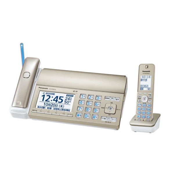 他サイト： Panasonic パナソニック デジタルコードレス普通紙ファクス(子機1台付き) シャンパンゴールド ファックス付き電話機 Kの商品画像