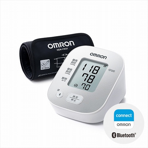 他サイト： オムロン OMRON 血圧計 かんたん 正確 スマホ自動転送 上腕式血圧計 HCR-7206T2の商品画像