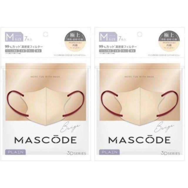 2個セット ベージュ マスコード ３dシリーズ M 7枚入り 立体型マスク ファッションマスク 不織布マスク ３d立体構造 カラー不織布 Mascの通販はau Pay マーケット 銀座名品館