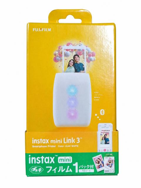 他サイト： FUJIFILM 富士フイルム スマートフォンプリンター instax mini Link 3 クレイホワイト フィルム10枚付の商品画像