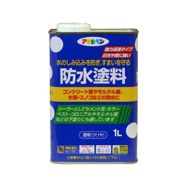他サイト： ∀アサヒペン 【519023】防水塗料 1L 透明(クリヤ) (4970925519023)の商品画像