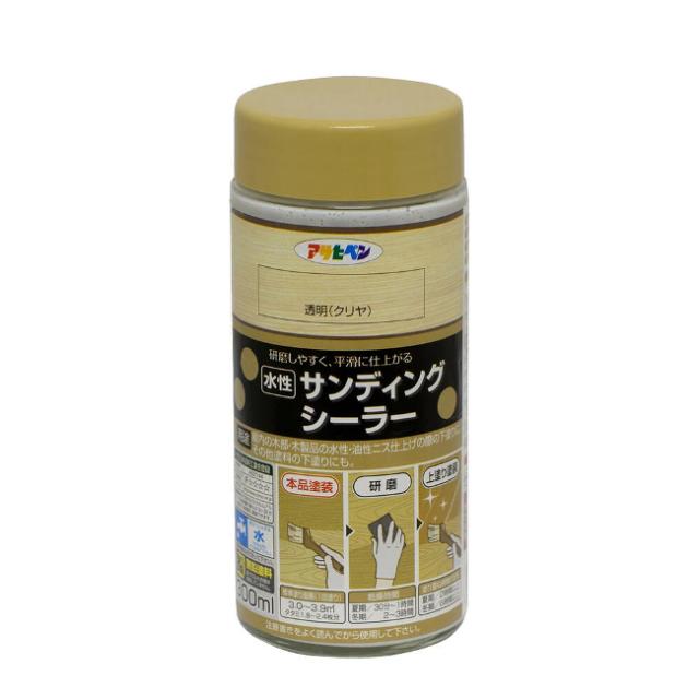 他サイト： ∀アサヒペン 【438492】水性サンディングシーラー 300ml クリヤ (4970925438492)の商品画像