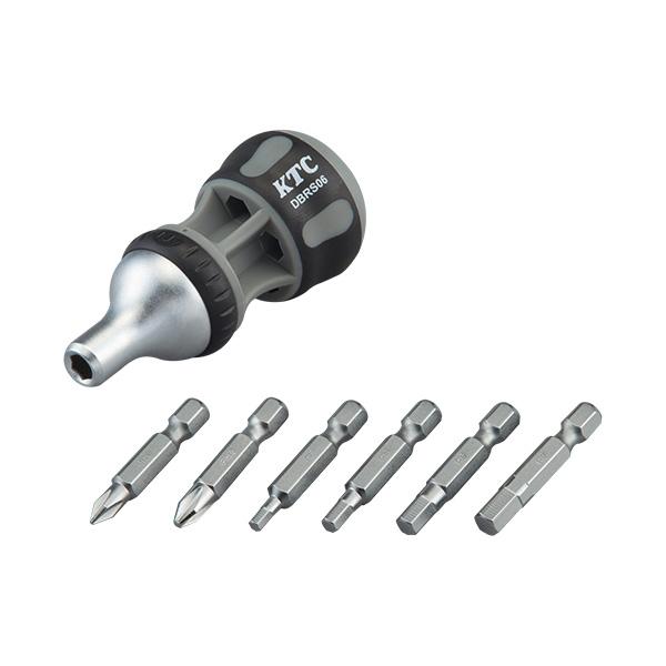 他サイト： ∀京都機械工具/KTC 【DBRS06】ラチェットスタッビドライバ ビット6本付属 (4989433843605)の商品画像