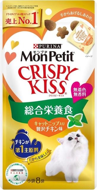 他サイト： 【5個セット】ネスレ日本 モンプチクリスピーキッス 総合栄養食キャットニップ入り贅沢チキン味 24gの商品画像