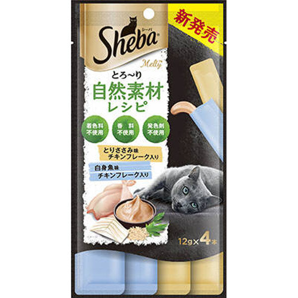 他サイト： 【6個セット】シーバとろ〜りメルティ自然素材レシピとりささみ味と白身魚味セレクションフレーク入り12g×4本の商品画像