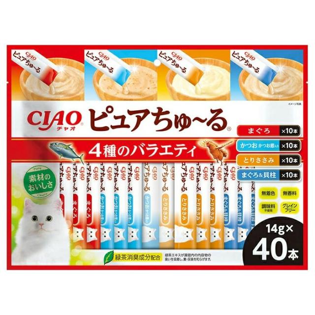 他サイト： いなば  CIAOピュアちゅ〜る4種のバラエティ14g×40本の商品画像