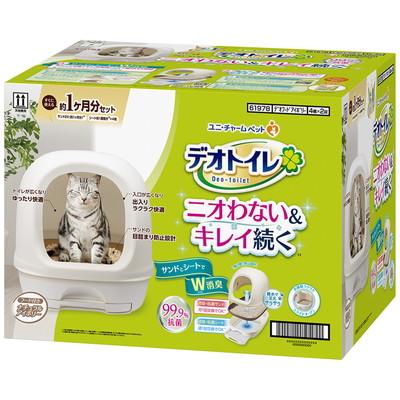 他サイト： ユニ・チャーム デオトイレ フード付き本体セット ナチュラルアイボリー ペット ※取寄商品の商品画像