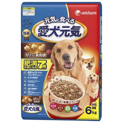 他サイト： 愛犬元気 肥満が気になる7歳以上用ささみ・ビーフ・緑黄色野菜・小魚入り 6kg ペット ※取寄商品 賞味期限:3ヵ月以上の商品画像