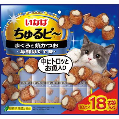 他サイト： いなばペットフード いなば ちゅるビ〜 まぐろと焼かつおほたて味 10g×18袋 ペット ※取寄商品 賞味期限:3ヵ月以上の商品画像