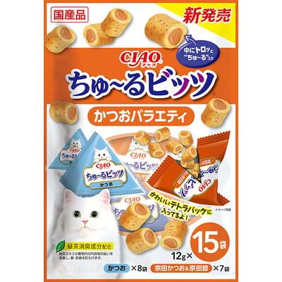 他サイト： いなばペットフード CIAO ちゅ〜るビッツ かつおバラエティ 12g×15袋 ペット ※取寄商品 賞味期限:3ヵ月以上の商品画像
