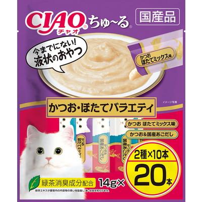 他サイト： いなばペットフード CIAO ちゅ〜る かつお・ほたてバラエティ 14g×20本 ペット ※取寄商品 賞味期限:3ヵ月以上の商品画像