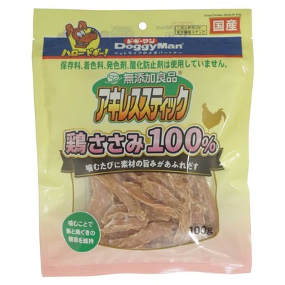 他サイト： ドギーマンハヤシ 無添加良品 アキレススティック 鶏ささみ100%100g ペット ※取寄商品 賞味期限:3ヵ月以上の商品画像