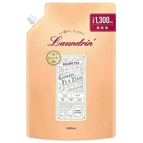 他サイト： ランドリン 柔軟剤 ウーロンティーの香り 詰替え 1300ml 大容量(133063)の商品画像