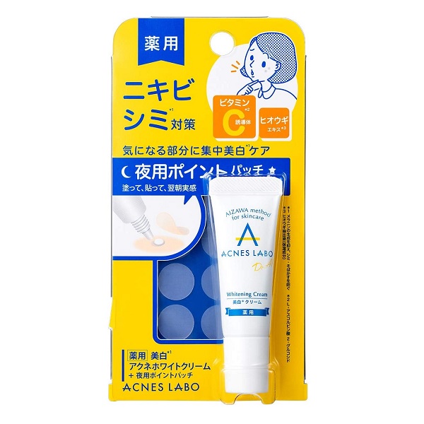 他サイト： アクネスラボ 薬用美白アクネホワイトクリーム 7g 夜用ポイントパッチ付き【メール便可】(61620)の商品画像
