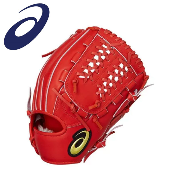 アシックス NEOREVIVE 赤 野球グローブ外野