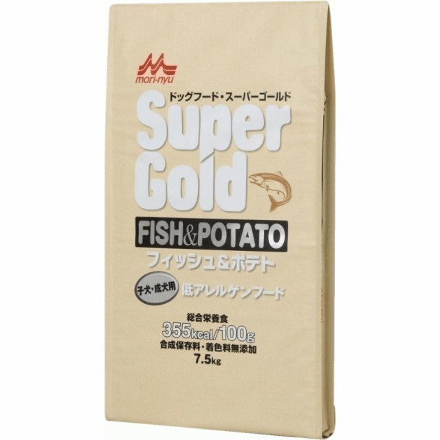 他サイト： スーパーゴールド フィッシュ&ポテト 子犬・成犬用 低アレルゲンフード 7.5kg 4978007004603の商品画像