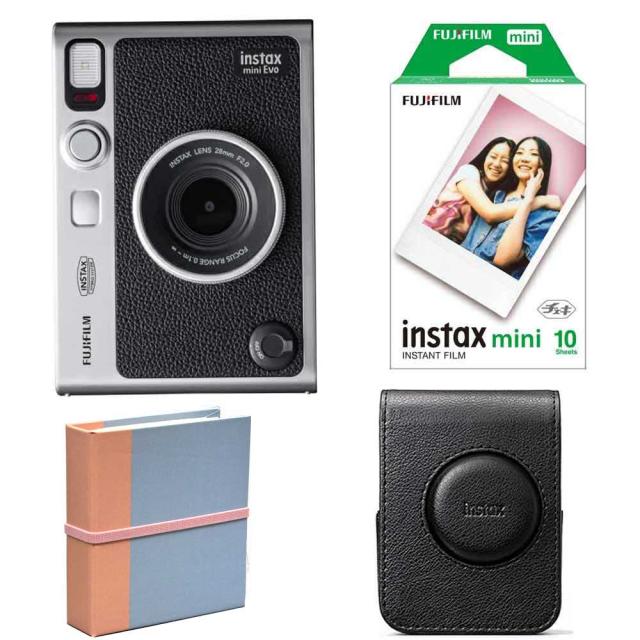 他サイト： (4点セットB)富士フイルム インスタントカメラ チェキ instax mini Evo C BK フィルム アルバム 専用ケーの商品画像