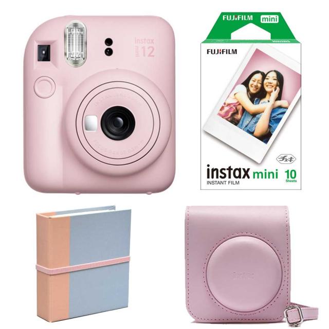 他サイト： (4点セットB)富士フイルム インスタントカメラ チェキ instax mini 12 (ピンク フィルム アルバム 専用ケースの商品画像