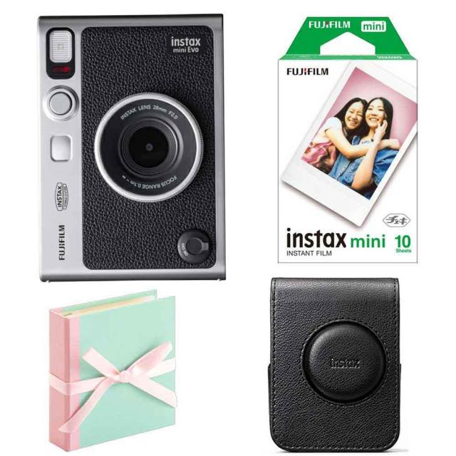 他サイト： (4点セットB)富士フイルム インスタントカメラ チェキ instax mini Evo C BK フィルム アルバム 専用ケーの商品画像