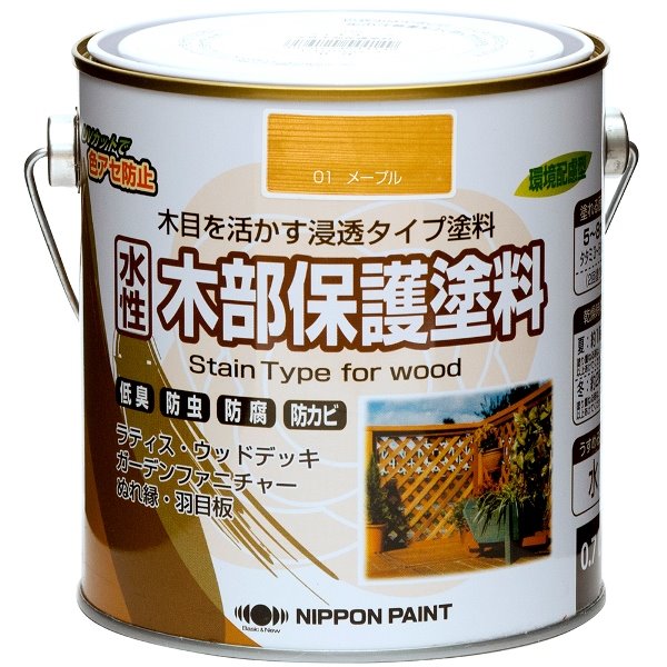 他サイト： ニッペホームプロダクツ:水性木部保護塗料 メープル 0.7L 4976124544101【メーカー直送品】【地域制限有】 水性塗の商品画像