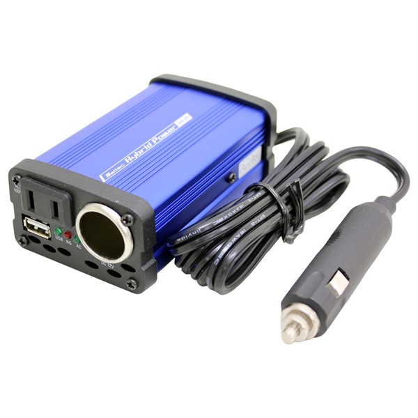 他サイト： Meltec(メルテック):3WAYインバーター 静音タイプ 80WDC12V用AC100V・USBポート・アクセサリーソケットの商品画像