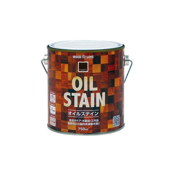 他サイト： ニッペホームプロダクツ:WOOD LOVE オイルステイン 木部用着色塗料 Sウォルナット 750ML 497612451723の商品画像
