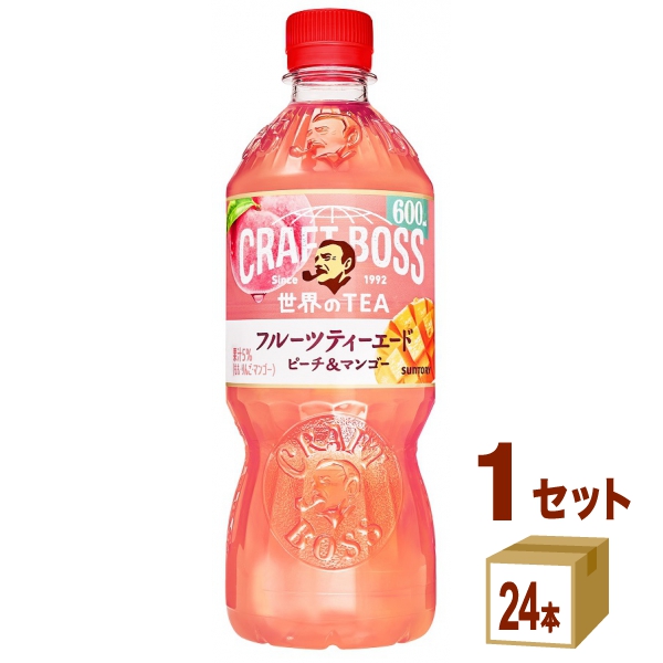他サイト： サントリー クラフトボス フルーツティーエード ピーチ&マンゴー  600ml×24本×1ケース (24本) 飲料 ジュース ケの商品画像