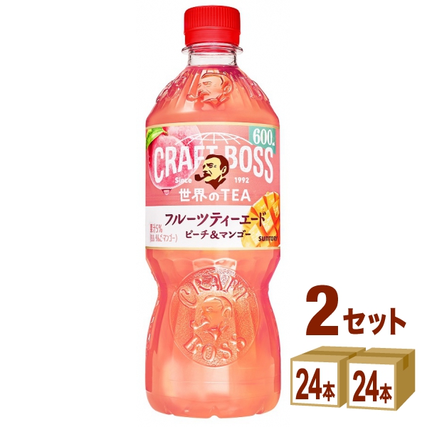 他サイト： サントリー クラフトボス フルーツティーエード ピーチ&マンゴー  600ml×24本×2ケース (48本) 飲料 ジュース ケの商品画像